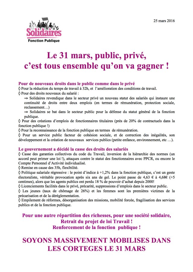 Tract 31 mars Solidaires FP