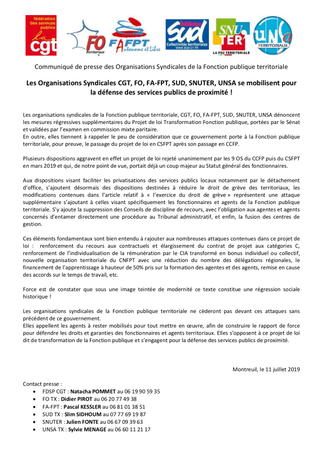 défense des services publics de proximité !