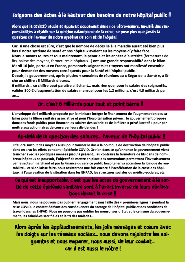 on lâche rien pour la santé de tous et toutes